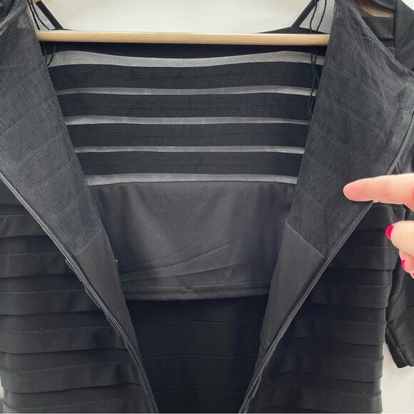 NWT Adrianna Papell Illusion Bodice Pleated Partial Tuck Jersey Sheath Dress 4 - Picture 10 of 16